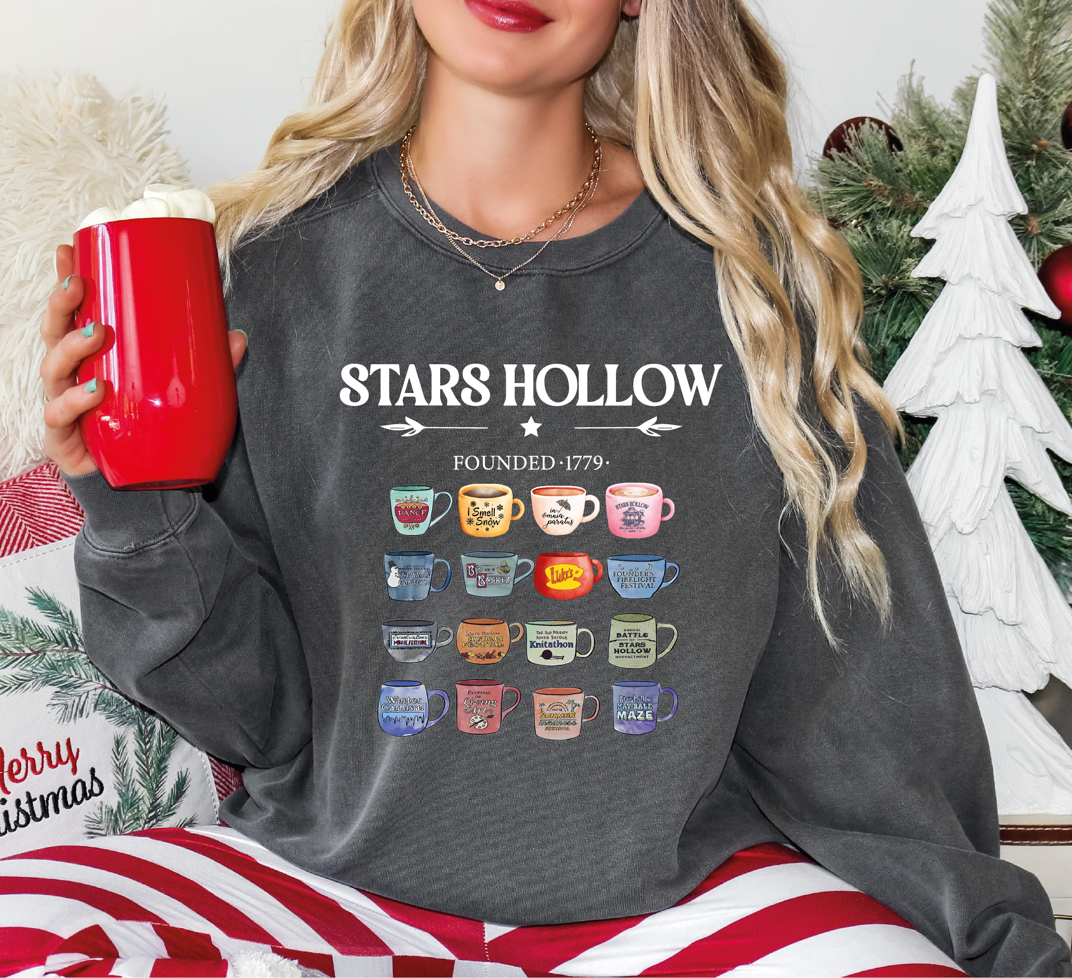 MAYA TX - Wholesale Graphic Sweatshirt - Women's - Stars Hollow Mugs Sweatshirt and Hoodie, X2194
