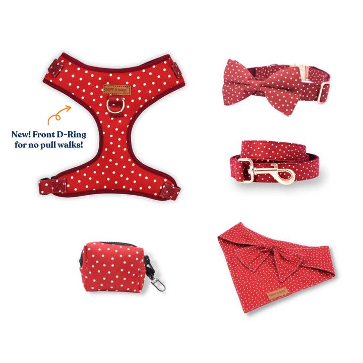 Red Polka Dot Dappertie™ - Mega Bundle Match (D Ring) for wholesale by Sniff & Bark