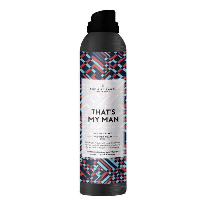 The Gift Label Shower Foam - That's My Man Geometric for wholesale by Oli Olsen