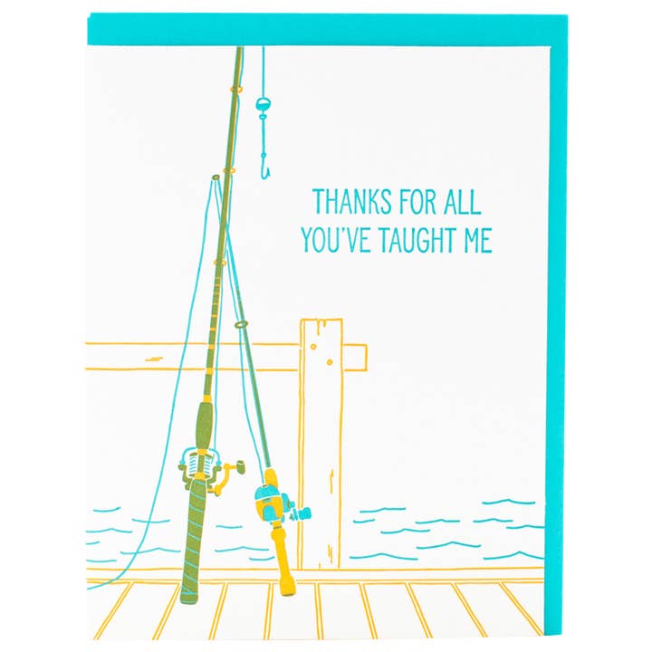 Smudge Ink - Wholesale Thank You Card - Fishing Poles Greeting Card