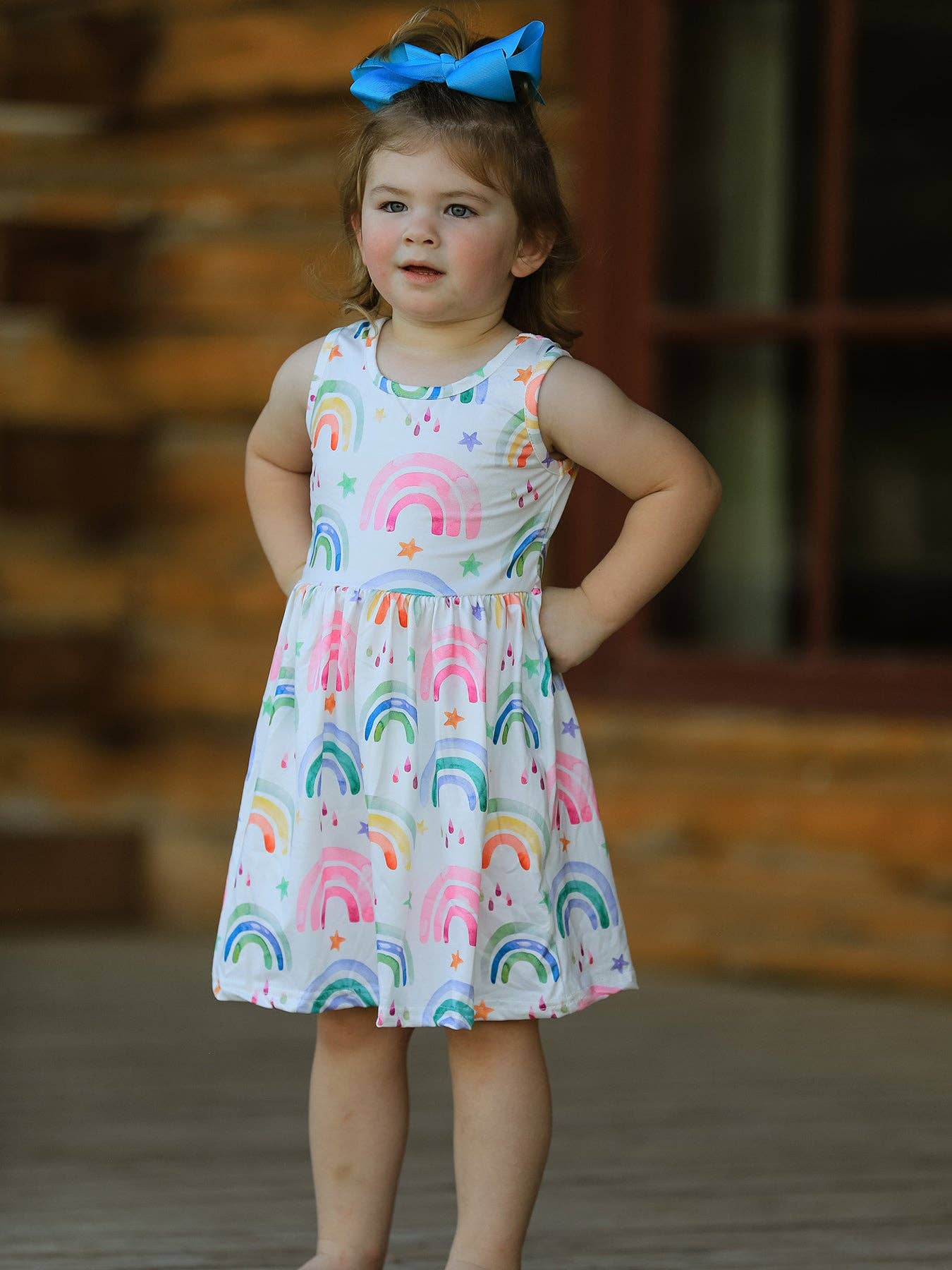 Rylee Faith Designs - Wholesale Dress Set - Baby - Rainbow Star Colorful 3-Piece Dress Set2
