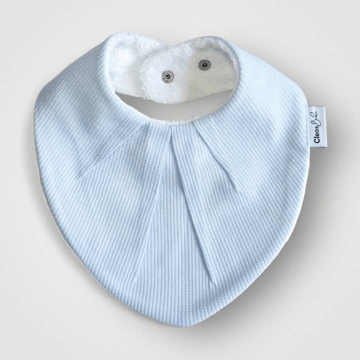 Waterproof Bib Bandana - Blue Waffle for wholesale by Cleo & Bebe