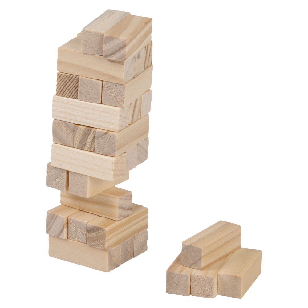 The Toy Network - Wholesale Board Game - (T) MINI WOODEN TOWER GAME 4"1