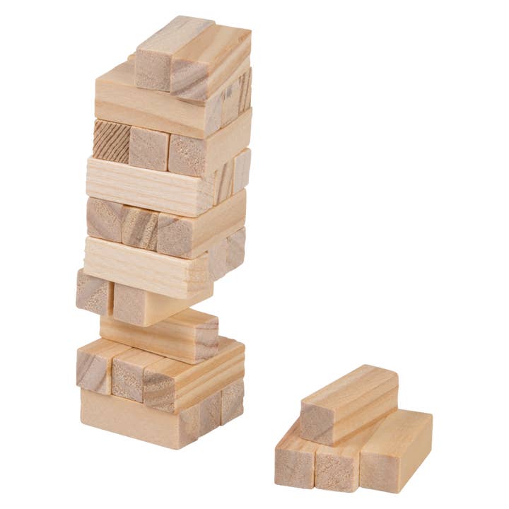 The Toy Network - Wholesale Board Game - (T) MINI WOODEN TOWER GAME 4"1