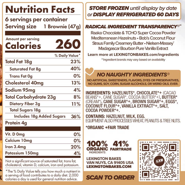 LEXINGTON BAKES - Wholesale Brownie - Hazelnut Crunch Brownies • 6 Pack5