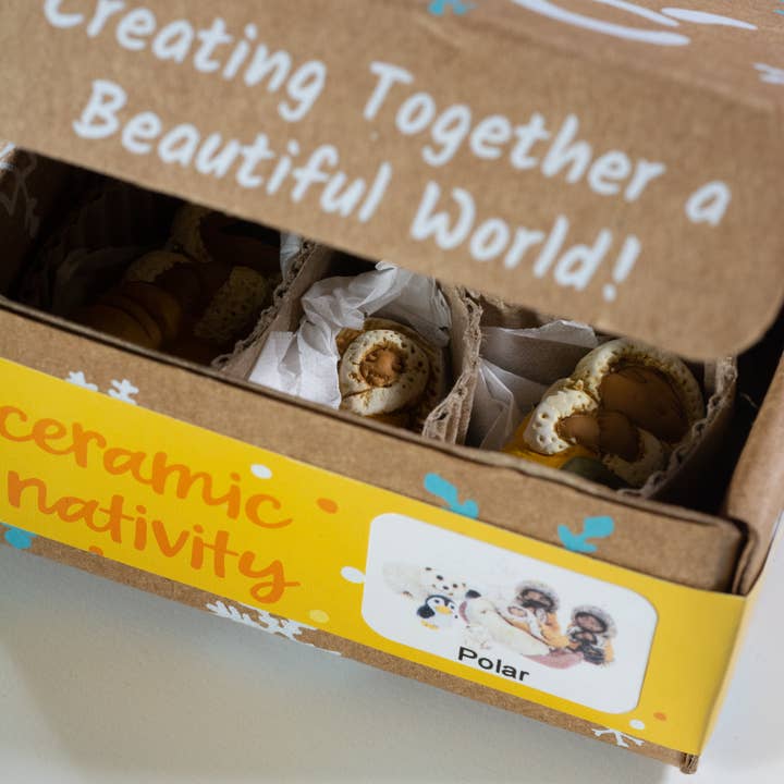 Lucuma Designs - Wholesale Nativity Scene Decor - Polar - Mini Nativity Set of 7, 1"H - Ethically Made
