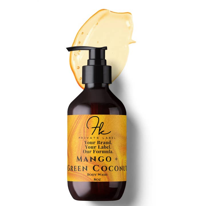 Mango + Green Coconut Body Wash for wholesale by FK Private Label Labs