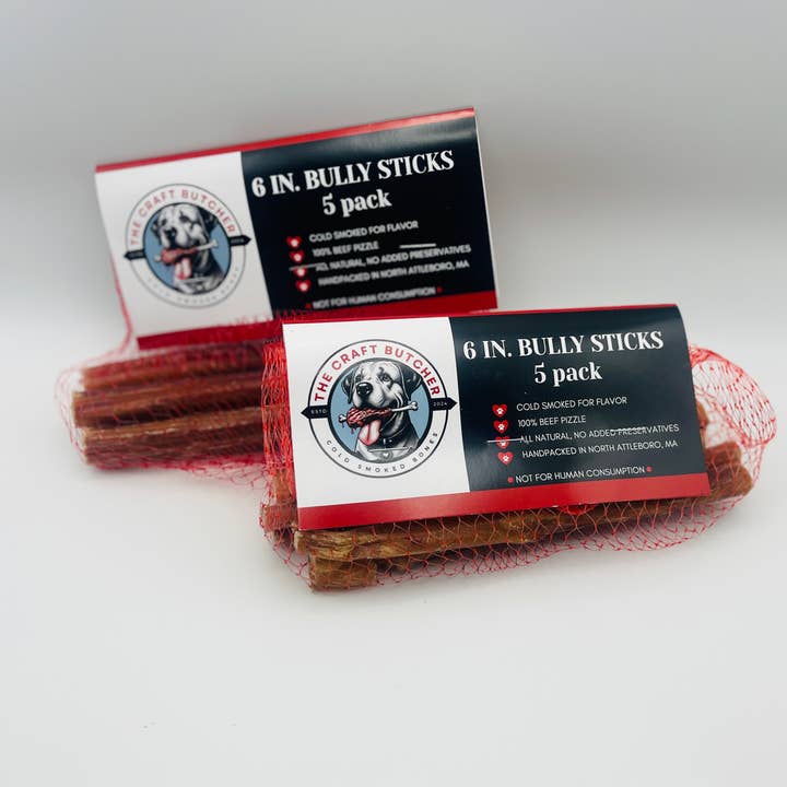 6” Bully Stick 5pck for wholesale by The Meat Bar Marketplace