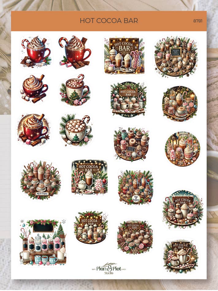 Hot cocoa bar | Stickers for wholesale by Plan & Plot Studio