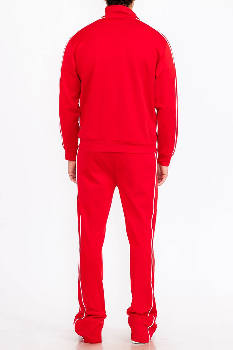 WEIV - Wholesale Tracksuit - Men's - Mens Solid Stacked Flared TRACK SET 4