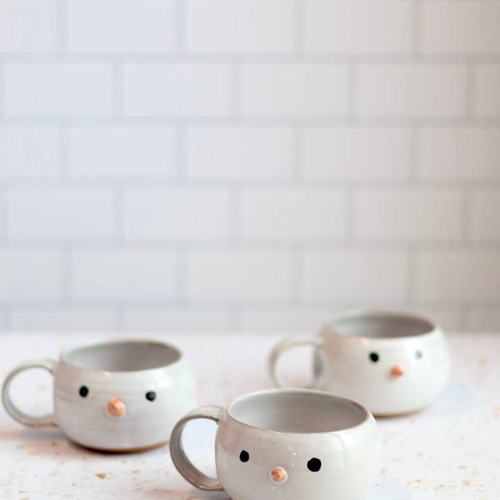 Gravesco Pottery - Wholesale Koffiemok - Snowman handgemaakte koffiemok Kerst Winter aardewerk 7