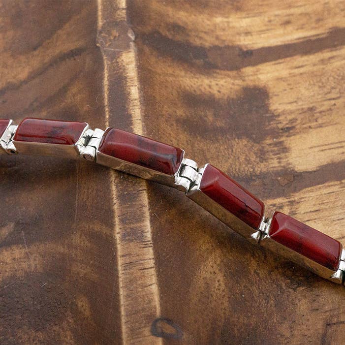 Red Jasper Rectangles Bracelet for wholesale by Corazón Sterling
