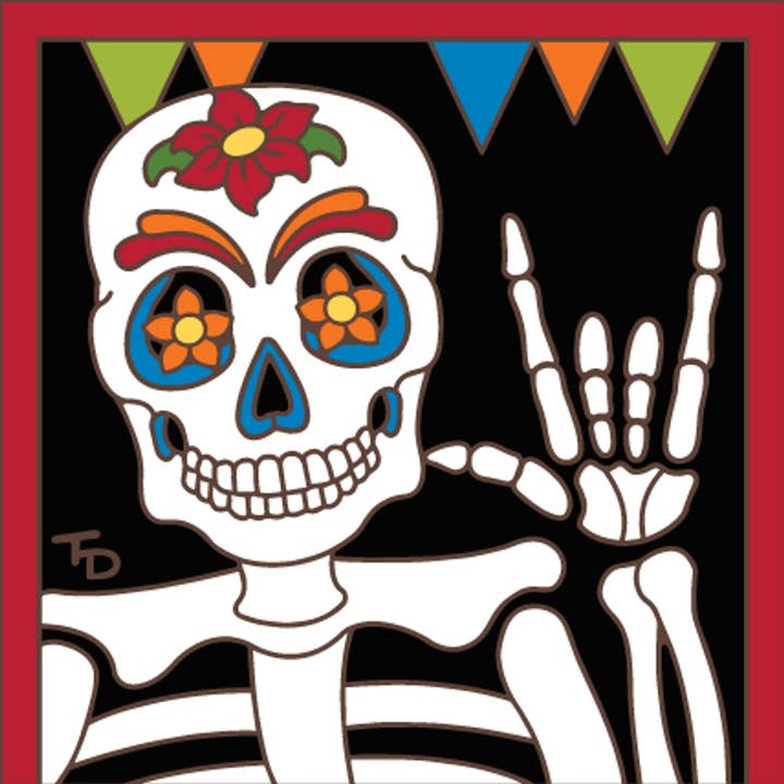 Day of the Dead I love you Sign Language Tile (8742A) for wholesale by Earthtones Tile
