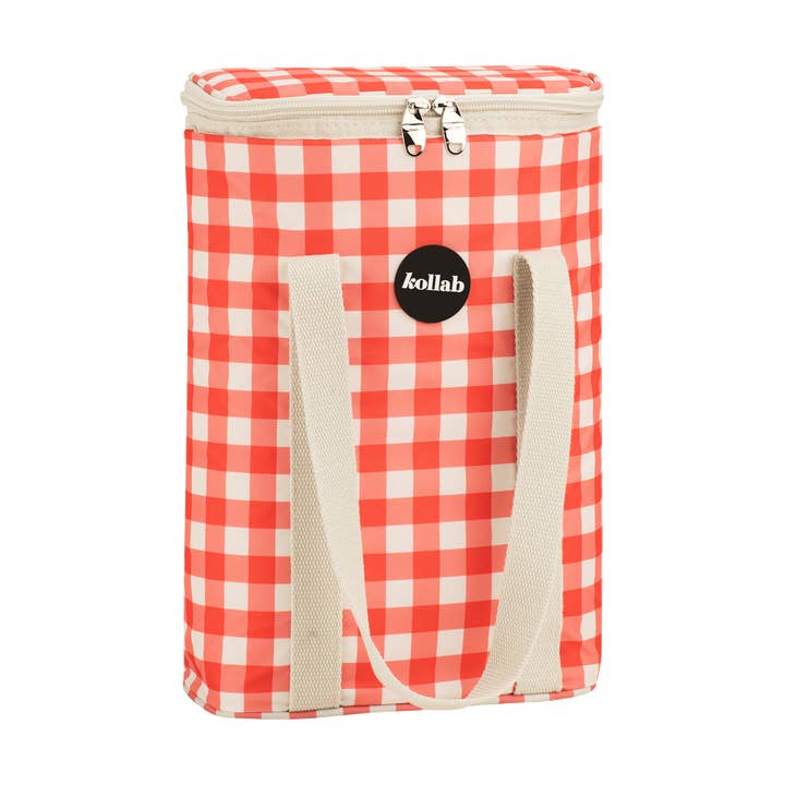 Bolsa Térmica para Vinho Xadrez Vermelho por atacado de Kollab