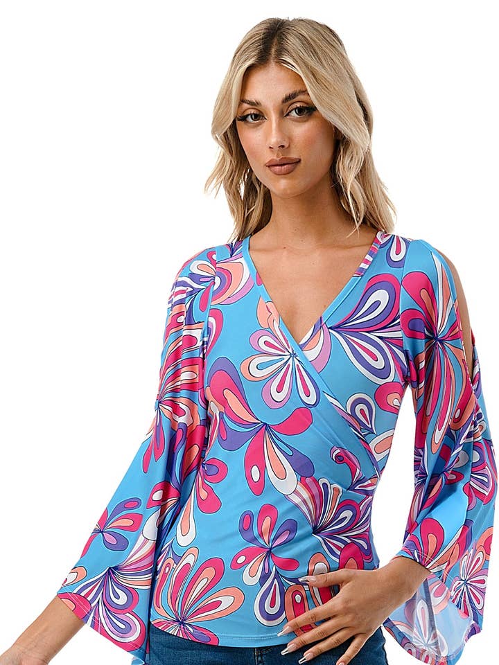 KELSEY TOP (TURQUOISE MOD)-JT8290 for wholesale by VAVA by Joy Han