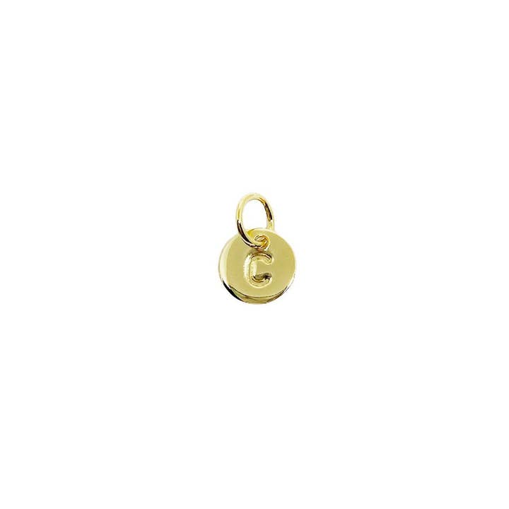 GoldFi - Wholesale Individual Charm/Pendant - Stamped Tiny Initial Letter Charm in 18k Gold Filled Complete Alphabet1