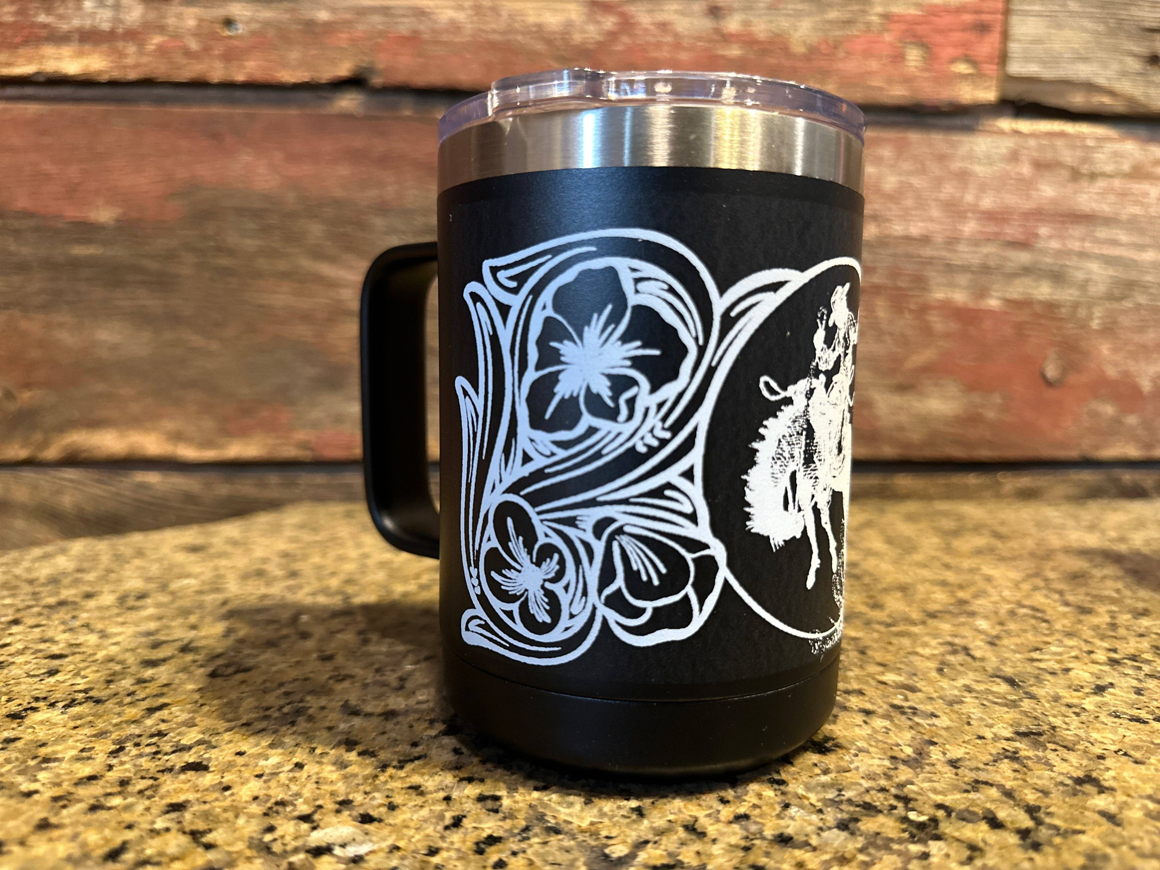 The Rodeo Rose - Vente Gourde/bouteille isotherme - Tasse à café Ranch Bronc 15 oz Cowgirl Rodéo Western Cowboy3