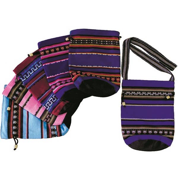 Pichincha - Wholesale Crossbody Bag - Women's - Tribal Striped Peruvian "Jarra" Crossbody Purse Bucket Bag