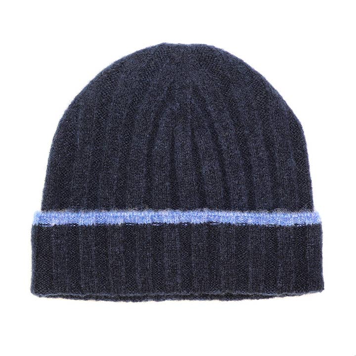 Recycled Blend Blue Men's Beanie with Contrast Edge
for wholesale by Peace Of Mind