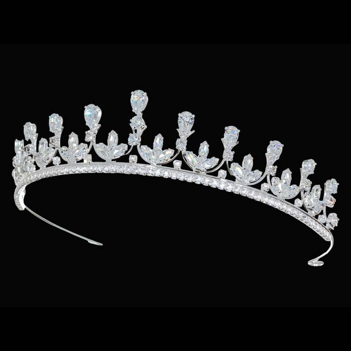 Diadème de mariée en cristal de zirconium cubique CZ CR329 pour la vente par Farinosa Bridal
