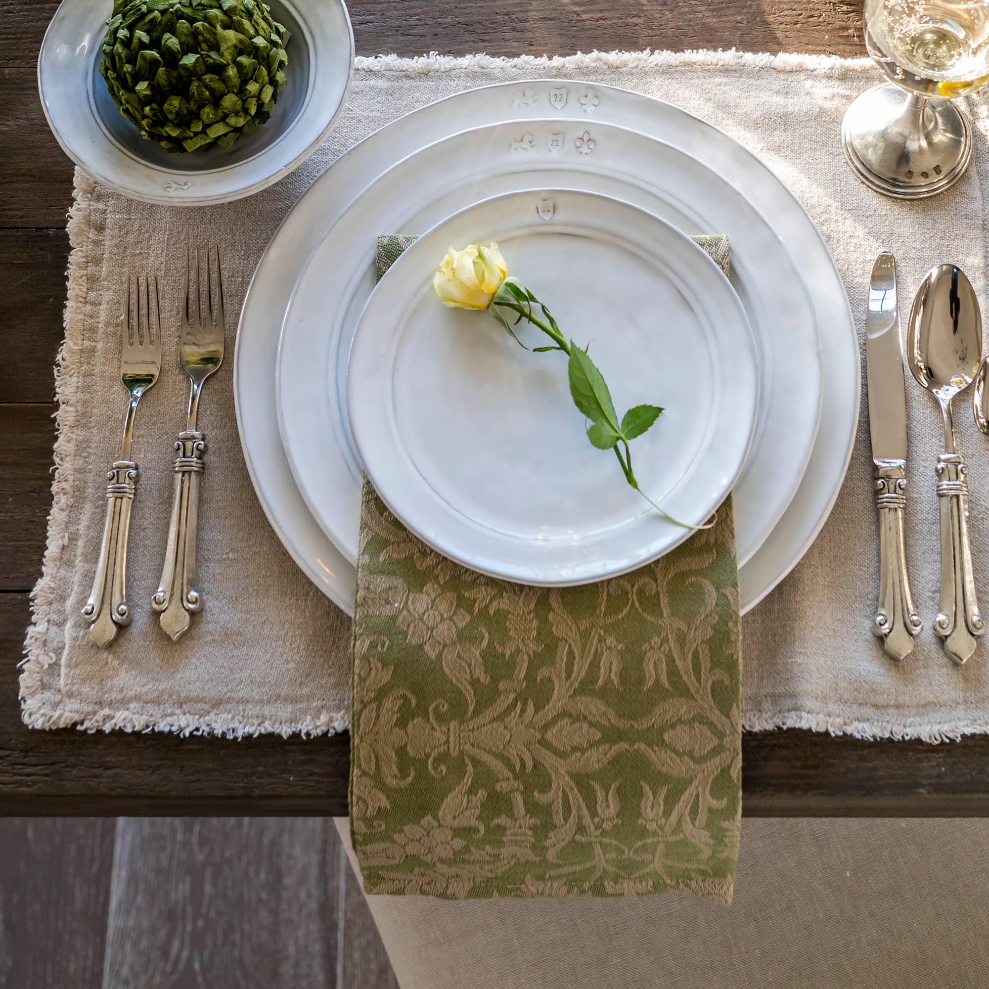 Arte Italica & Crown Linen Designs – Großhandel Geschirrtücher – Imperial Jacquard Handtuch aus italienischem Leinen3