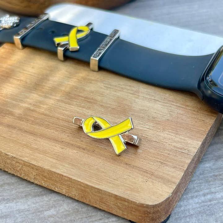 Koch La Ni Jewelry – wholesale Individual charm/pendant – Yellow Ribbon Charm Watch Band – #BringThemHomeNow