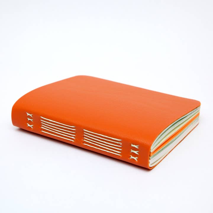 Original Brooks - Wholesale Notebook - Orange Handsewn Notebook with Assorted Paper1
