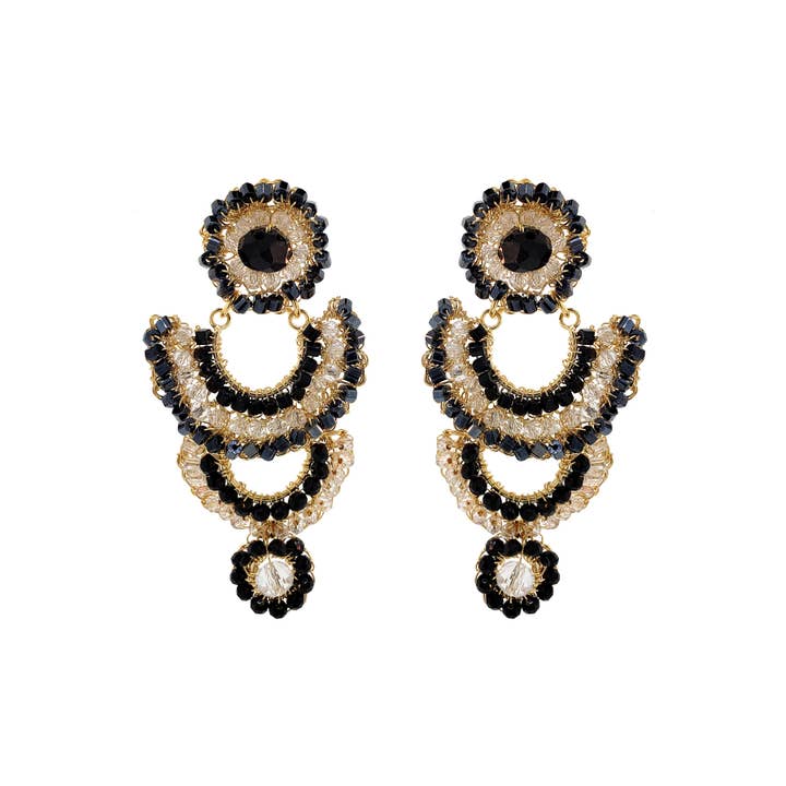 Black Mix Penelope Handmade Earrings for wholesale by Lavish By Tricia Milaneze