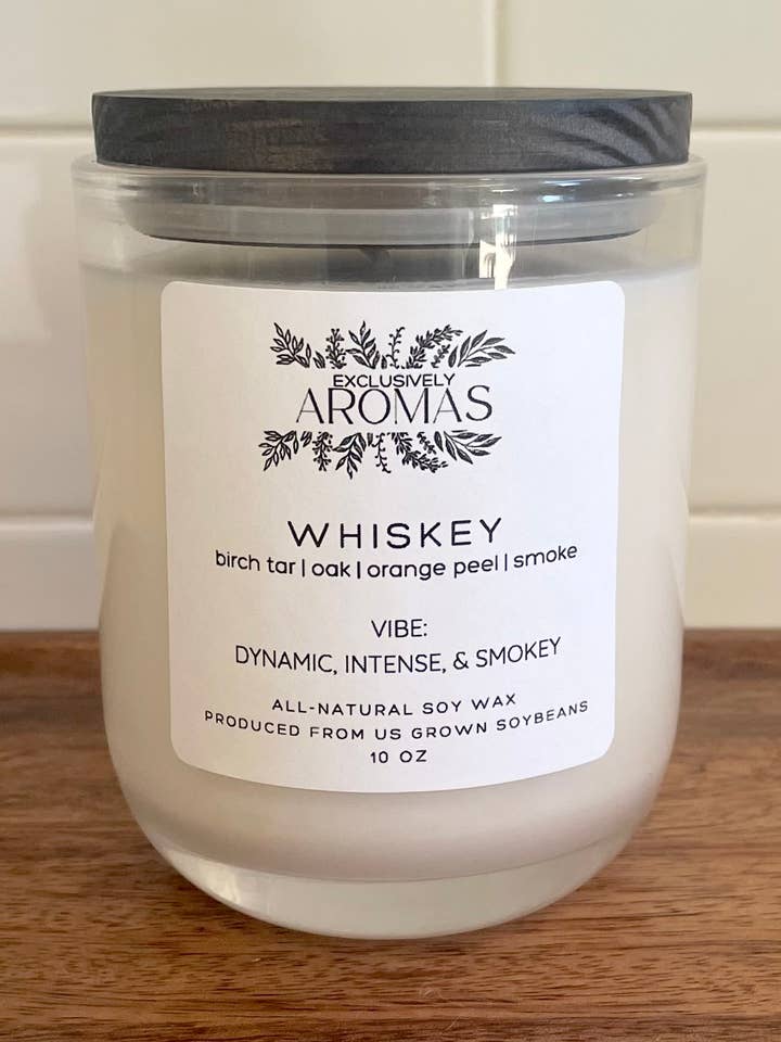 WHISKEY: Soy Candle, 10oz for wholesale by AROMAS