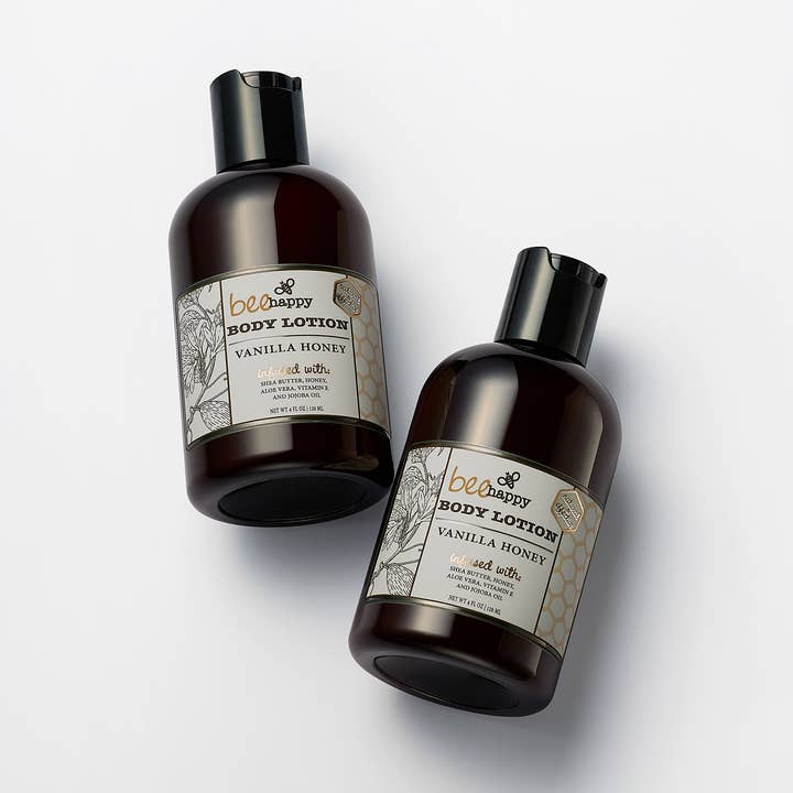 Bee Happy body lotion  "Vanilla Honey" 4 oz for wholesale by Bee Happy