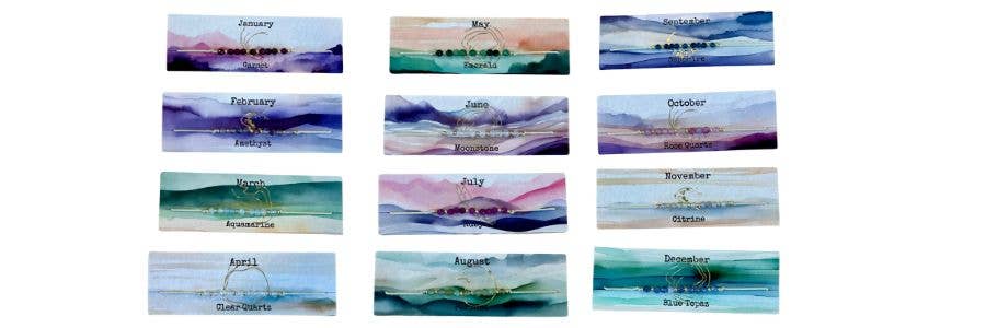 Picki Nicki - Wholesale Jewelry Set - Birthstone Bracelet Gemstone Sets on Cards7