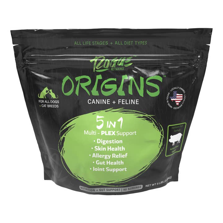 Rogue Pet Science - Wholesale Pet Supplement - Dog - Pork-Origins 5-in-1 Dog Supplement, Powdered Food Topper for