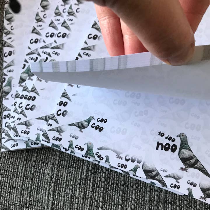 Pigeon Bird A5 Writing Pad - Stationery To Do List Notepad for wholesale by Catherine Redgate: Illustrator