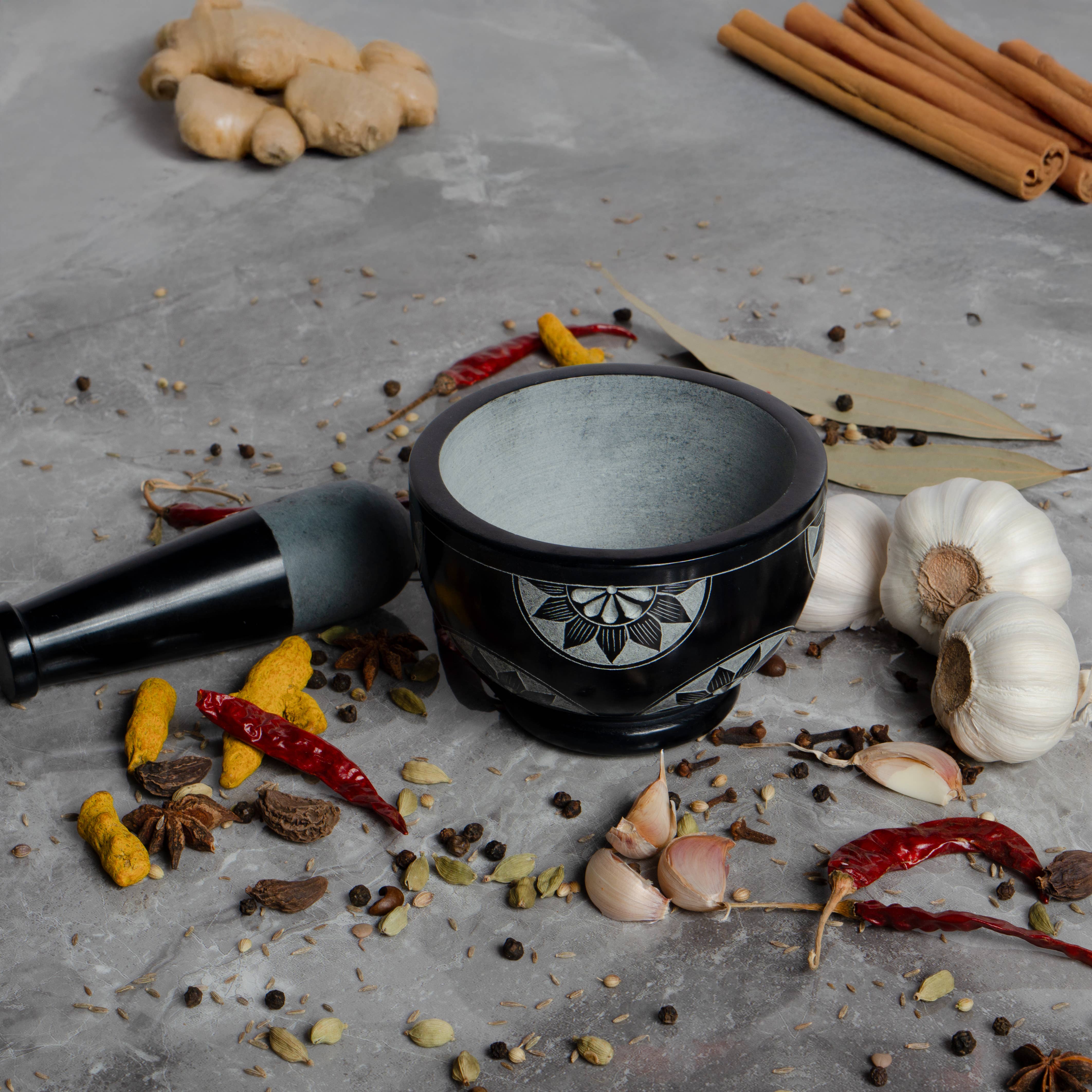 Valor Home Goods - Wholesale Mortar & Pestle - Handcrafted Soap Stone Mortar and Pestle Set7