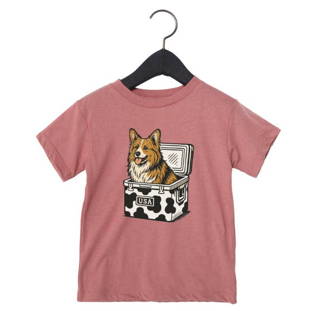 Dog T-Shirts | Dog in a Cooler Toddler T-Shirt | Corgi for wholesale by Hazel Laine Customs LLC