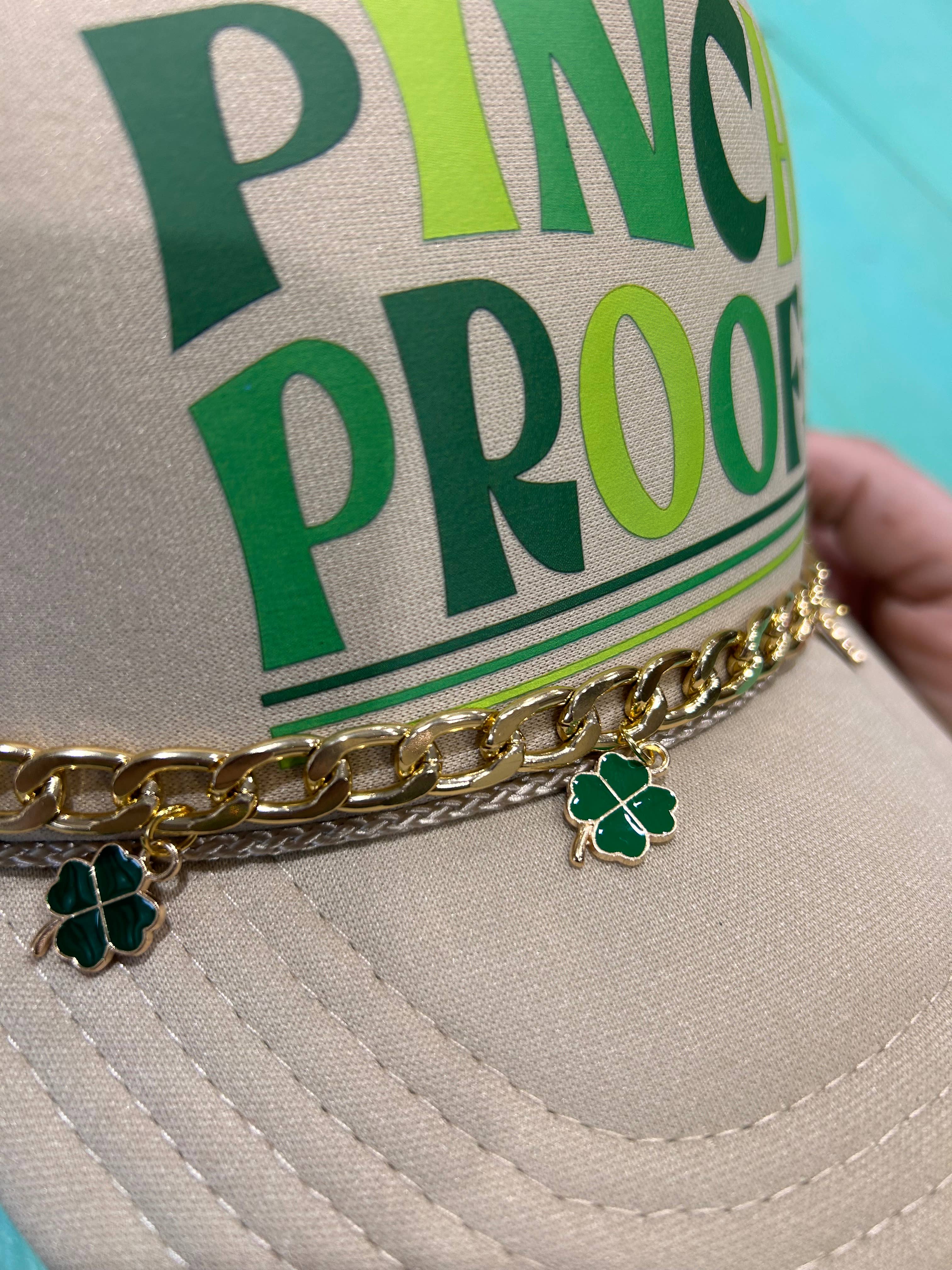 Vibes Hat Company - Wholesale Hat Accessory - Women's - Lucky Clover Trucker Chain | Hat Band | Hat Chain |Cap Jewel1