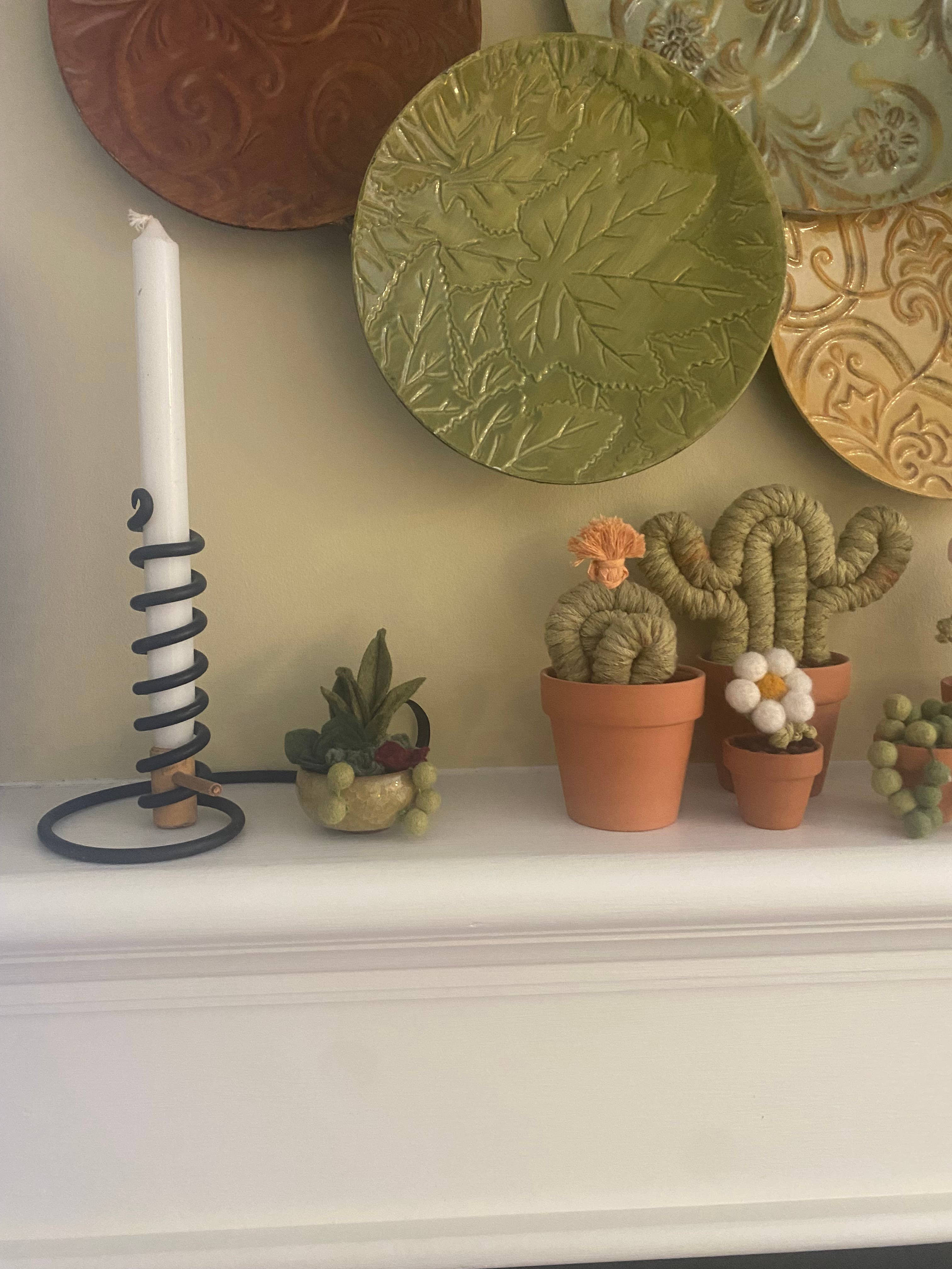 ForgetBKnot - Wholesale Artificial Flowers - Handmade Felt Succulent Arrangement in Colourful Ceramic Pot9