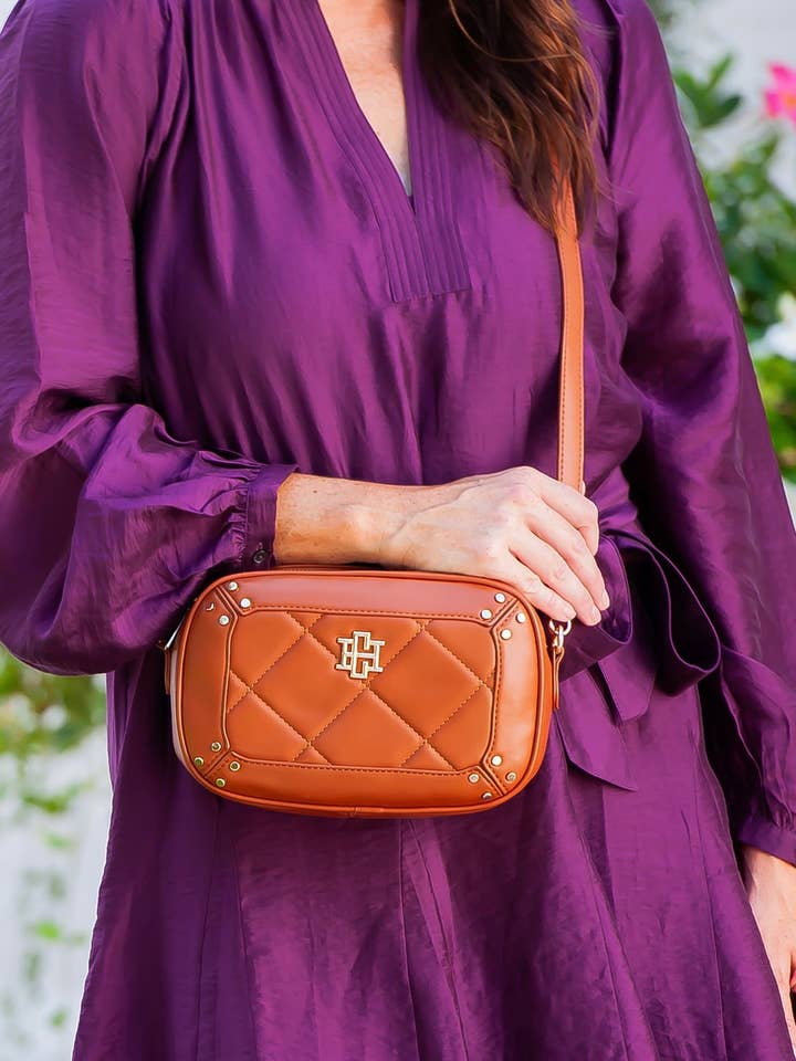 Sloane Studded Crossbody Saddle LD for wholesale by Caroline Hill