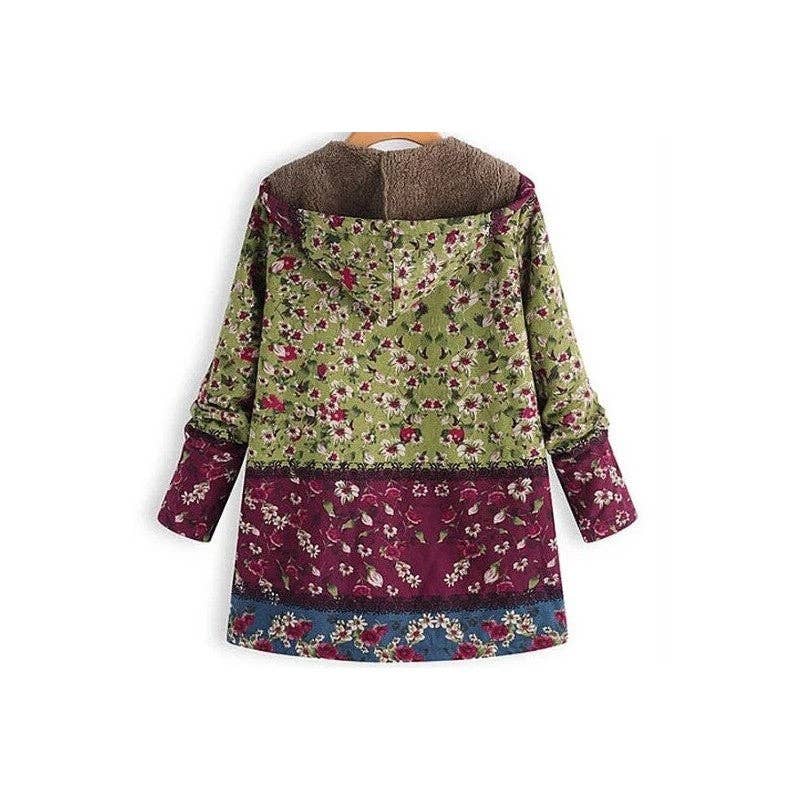 FurDecoration – wholesale Jacket – Women's – Printed Cotton Hooded Warm Jacket3