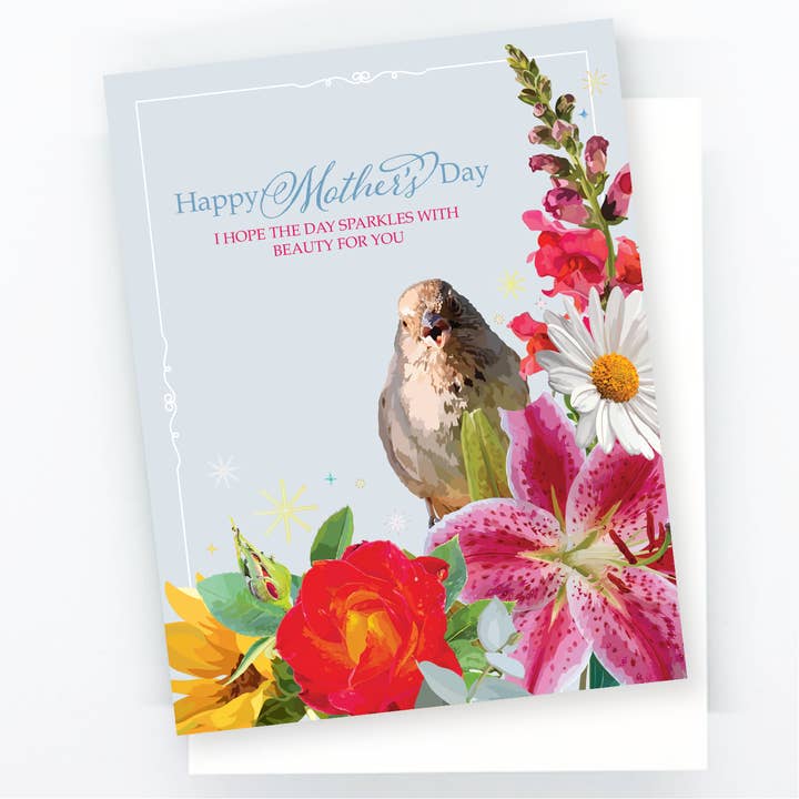 Día de la Madre | Floral espumoso con pájaro para venta al por mayor de The Red Barn Press