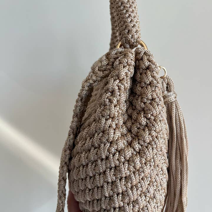 CHQEL - Wholesale Shoulder Bag - Women's - CHQEL Polyester Macrame Shoulder Bag Handmade Crochet Bag8