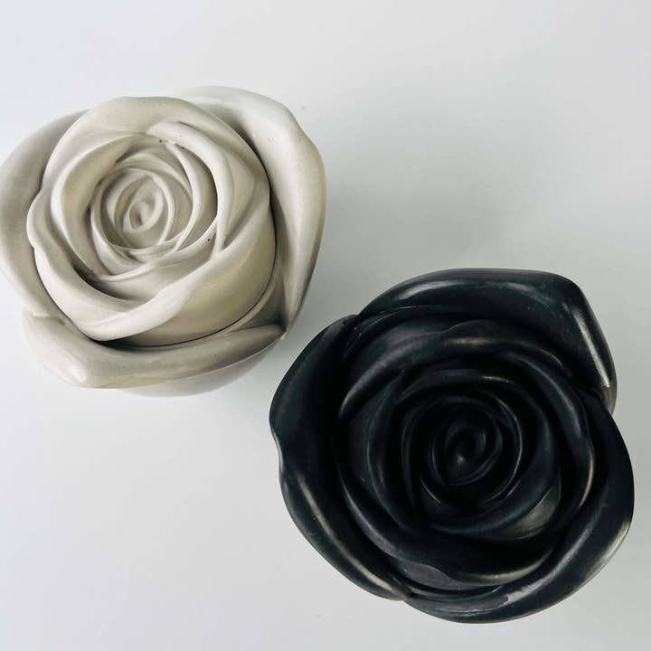 Aroma Sparks - Vente Bougeoirs - Récipient vide en forme de rose prêt à l'emploi pour bougies en ciment/béton11