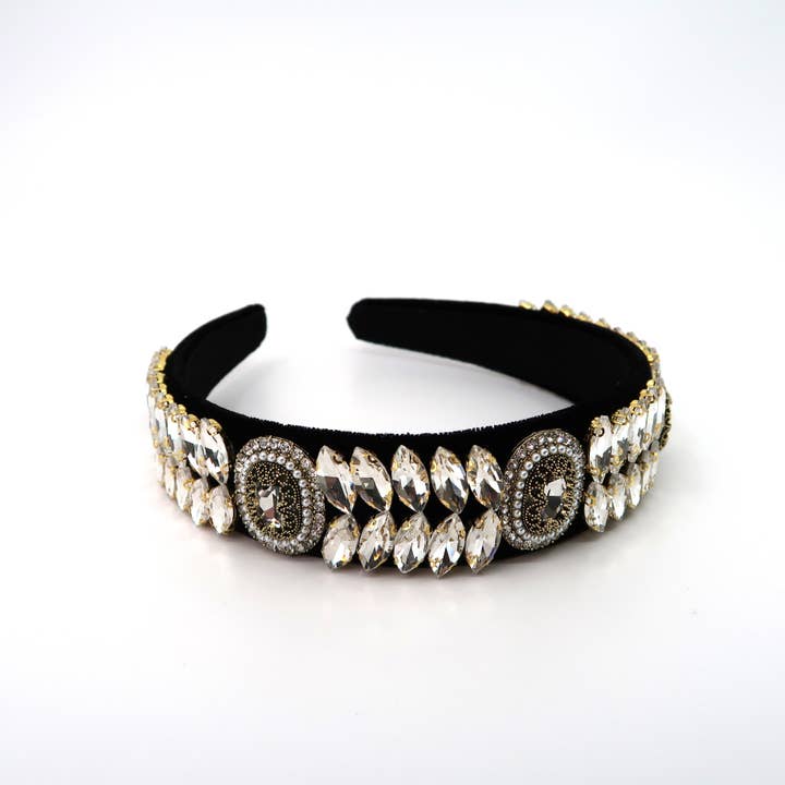 ASSORTI Multi Kristal Decor Suède Haarband HB21027-18 (12ST) voor groothandel op Faire4