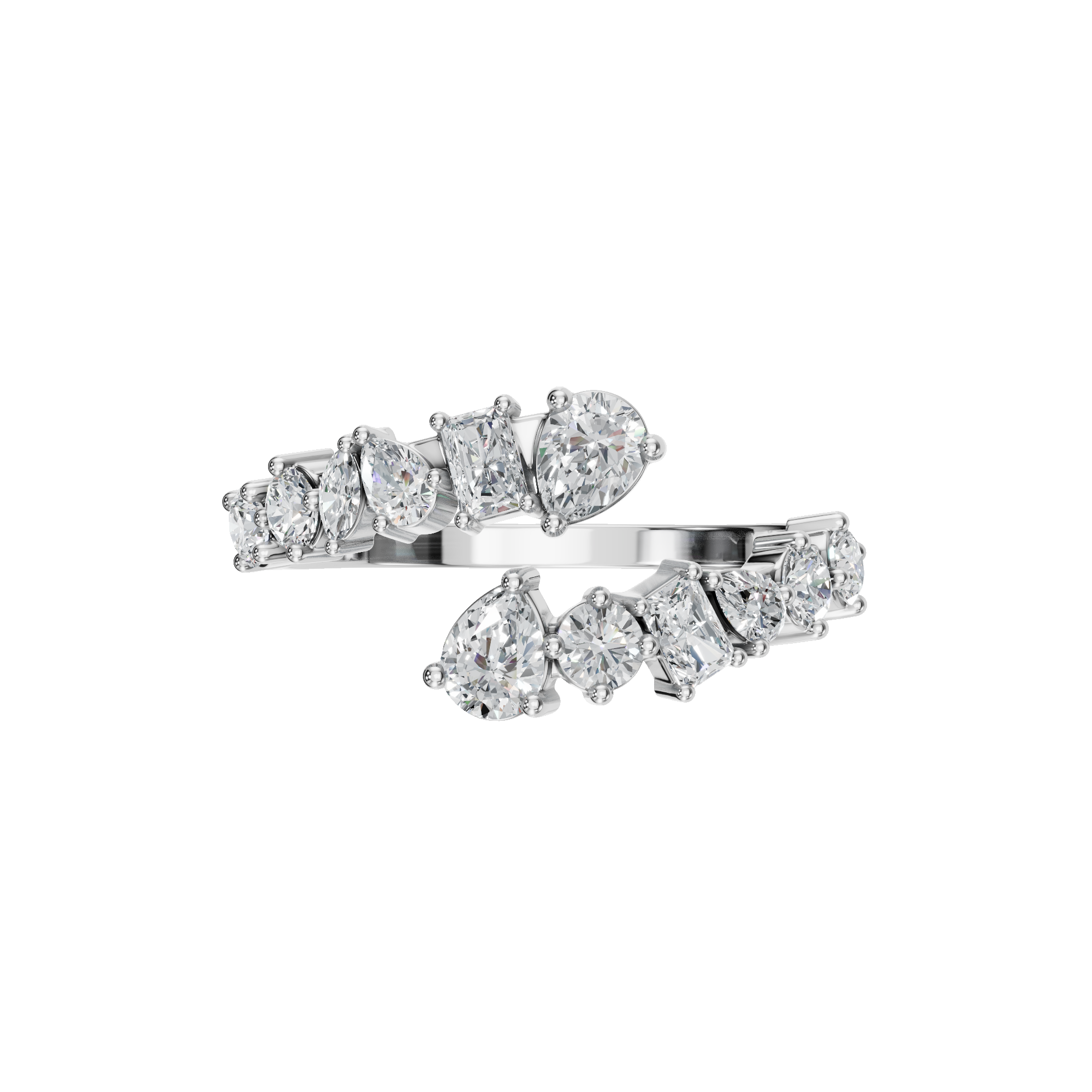 PureYou Jewelry - Wholesale Multi-Stone Ring - 14K Gold Diamond Cuff Ring, Lab GrownDiamond Ring4