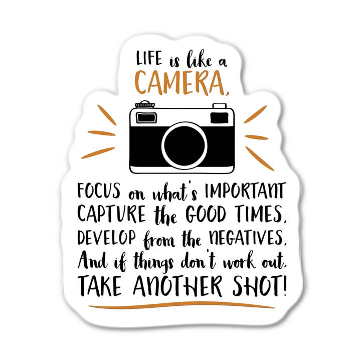 Life Is Like A Camera Sticker for wholesale by Stick-It Expressions
