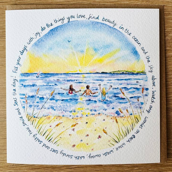 Seas the Day Mindful Nature Art Card by Janine Drayson for wholesale by Janine Drayson