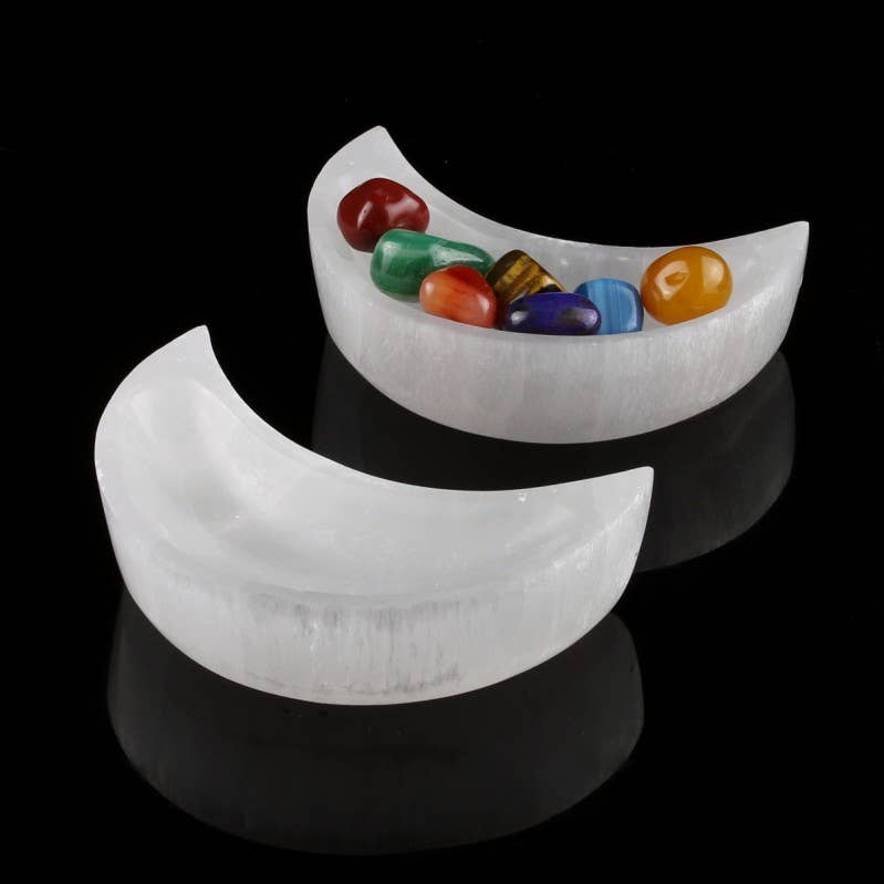 UniArt - Wholesale Spiritual Stone/Crystal - Selenite moon bowl0