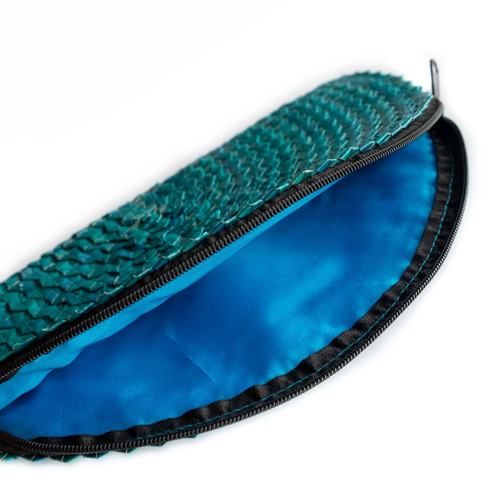 Bali Harvest - Vente Pochette – femme - Pochette paille demi-lune (turquoise) - Portefeuille sac à main1