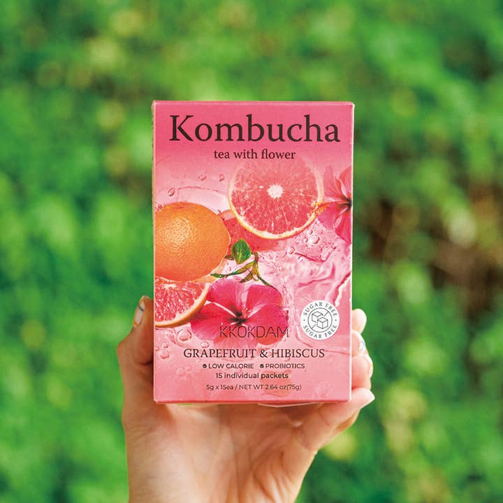 KKOKDAM Premium Flower Tea - Wholesale Powdered health drink - Flower Kombucha Tea (15 Packets) - Grapefruit&Hibiscus5