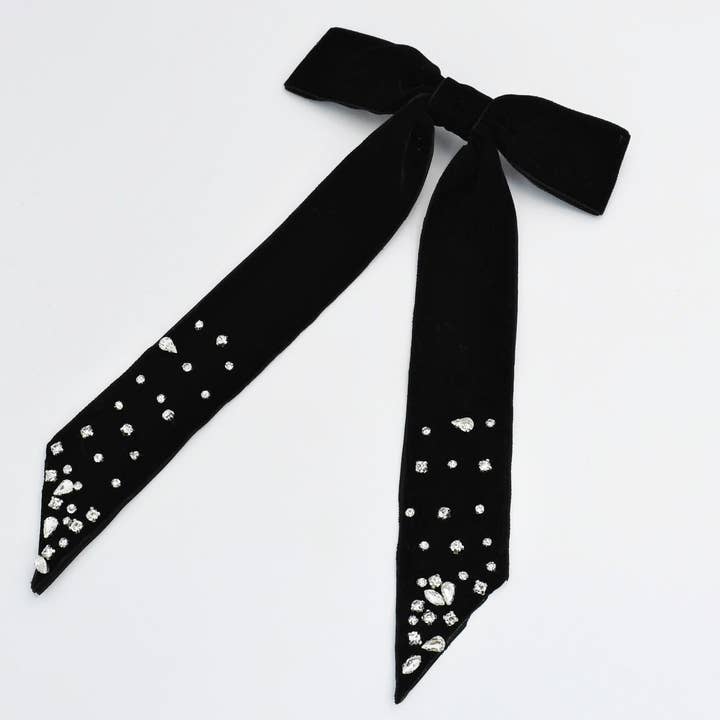 Black Jeweled Bow for wholesale by Treasure Jewels Inc.